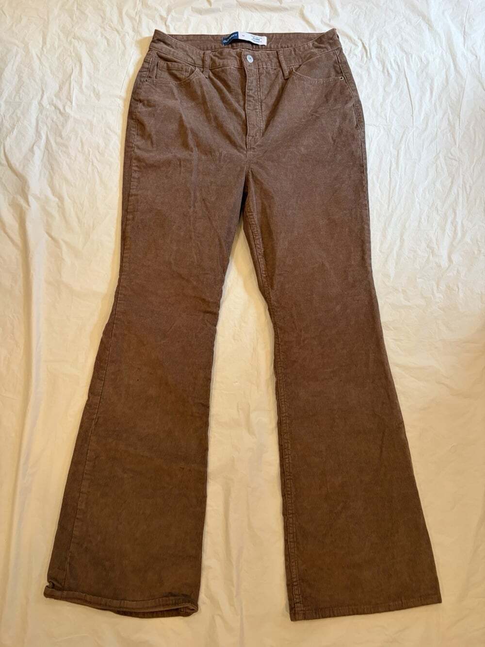 Old Navy Corduroy Pants Women's 12 Brown Light Cord Higher High Rise Flare